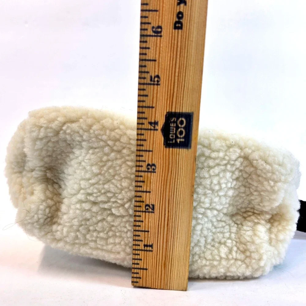 Kate Spade New York Sherpa Cream Fleece Cosmetic Bag Pouch Womens Small